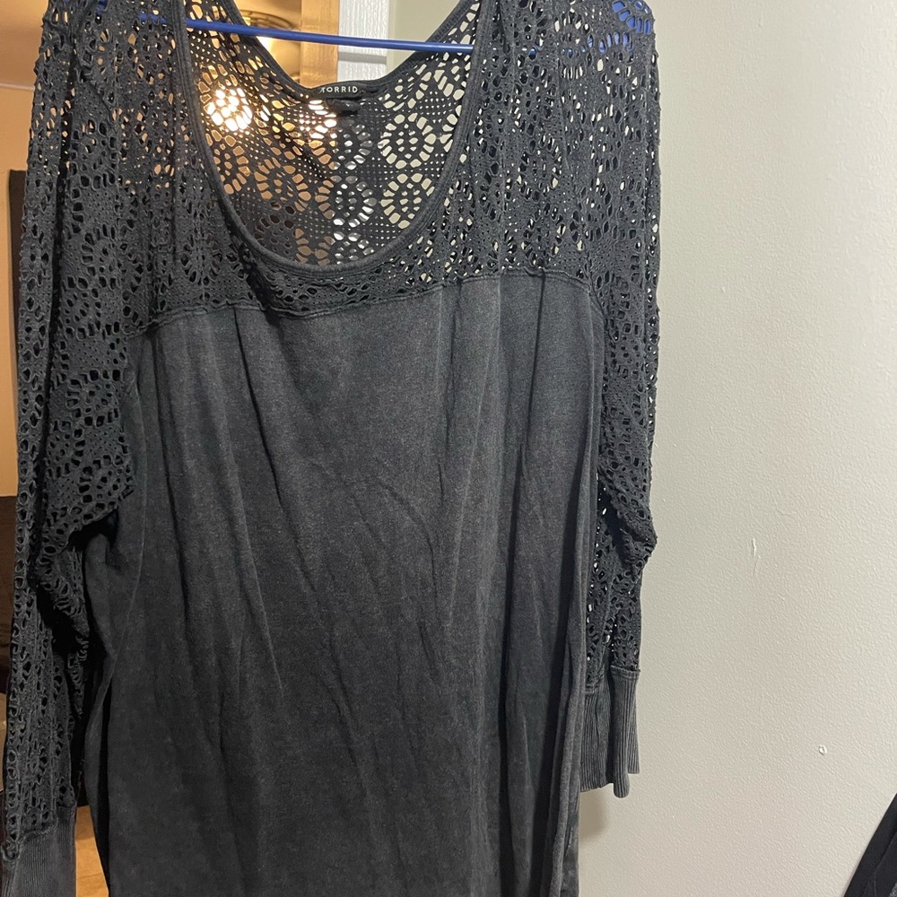 Torrid Long Sleeve See Through Top